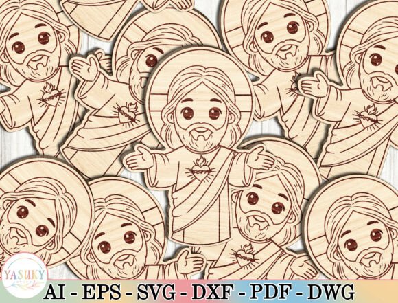 Charming Sacred Heart of Jesus Laser Cut File