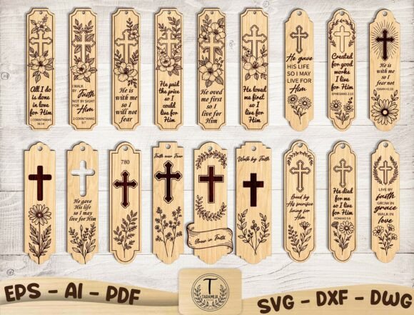 Christian Bookmark SVG Bundle for Laser Cutting