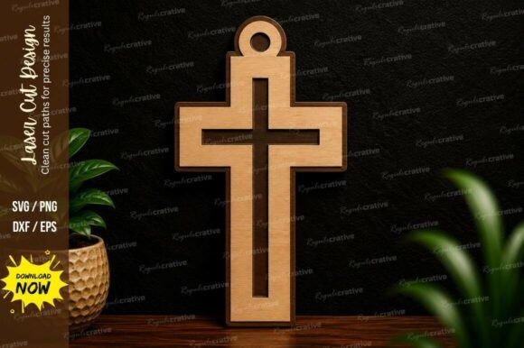 Christian Cross Laser Cut SVG for Elegant Ornaments