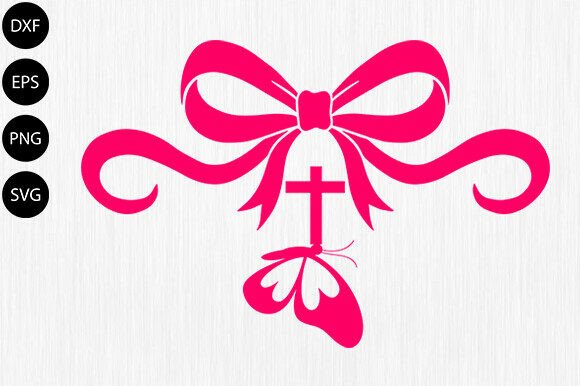 Christian Cross Ribbon Bow SVG: A Versatile Craft Graphic