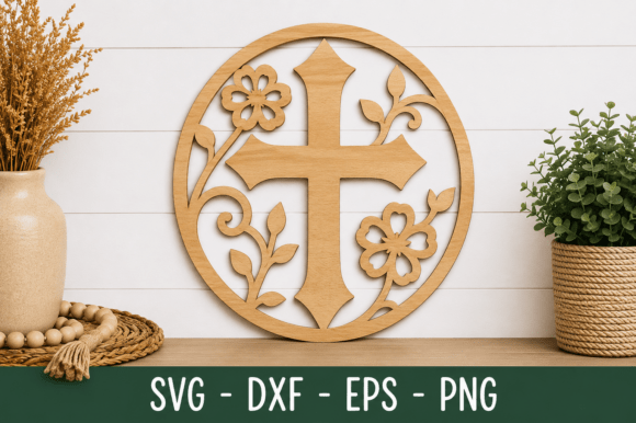 Christian Cross Wall Art SVG for Laser Cutting and Decor