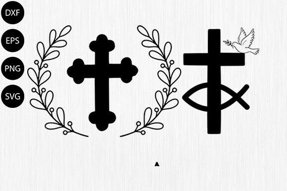 Christian Cross Wreath Dove SVG for Graphics and Crafts