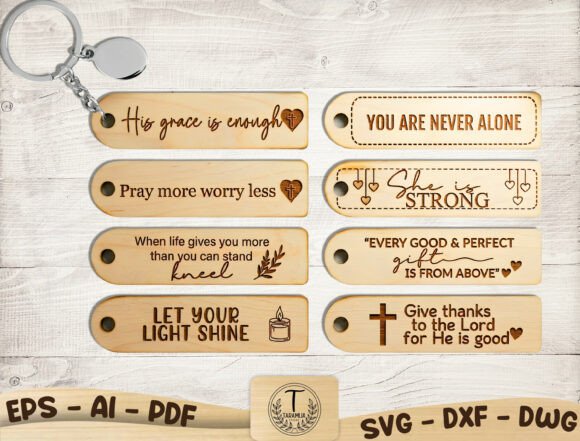 Christian Keychain SVG Bundle for Laser Cutting