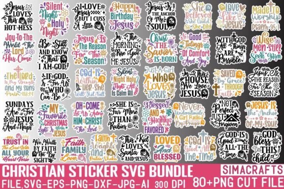 Christian Sticker SVG PNG Bundle: A Must for Graphics and Crafts