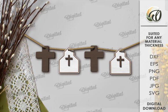 Christian Tiered Tray Decor for Laser Cutting Ornaments