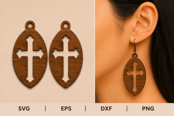 Christian Wood SVG Earrings: A Laser Cutting Gem