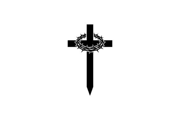 Crown of Thorns Cross Silhouette: A Versatile Graphics Asset for Crafts
