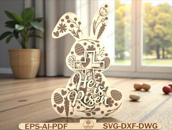 Easter Bunny Cross Sign: A Versatile Graphic Template