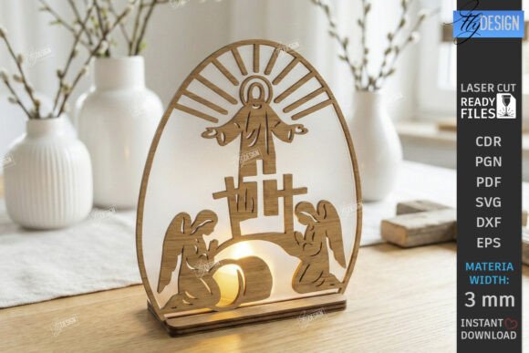 Easter Candle Holder Laser Cut Tealight for Spring