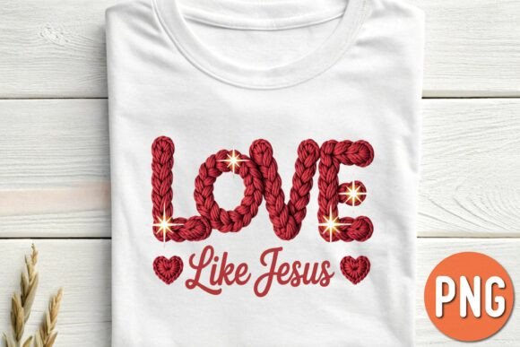 Faux Yarn Love Like Jesus Christian PNG for Graphics and Illustrations