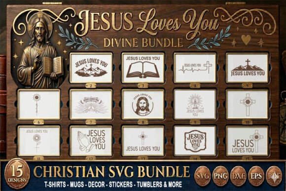 Jesus Loves You SVG Bundle: Perfect for Faith-Based Graphics